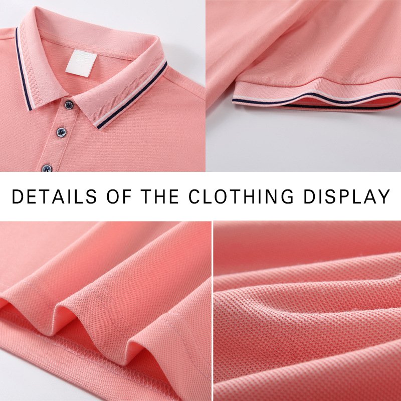 Summer New Custom Men's Solid Color Lapel Golf Polo Shirts Print Fashion Short Sleeve T-shirts