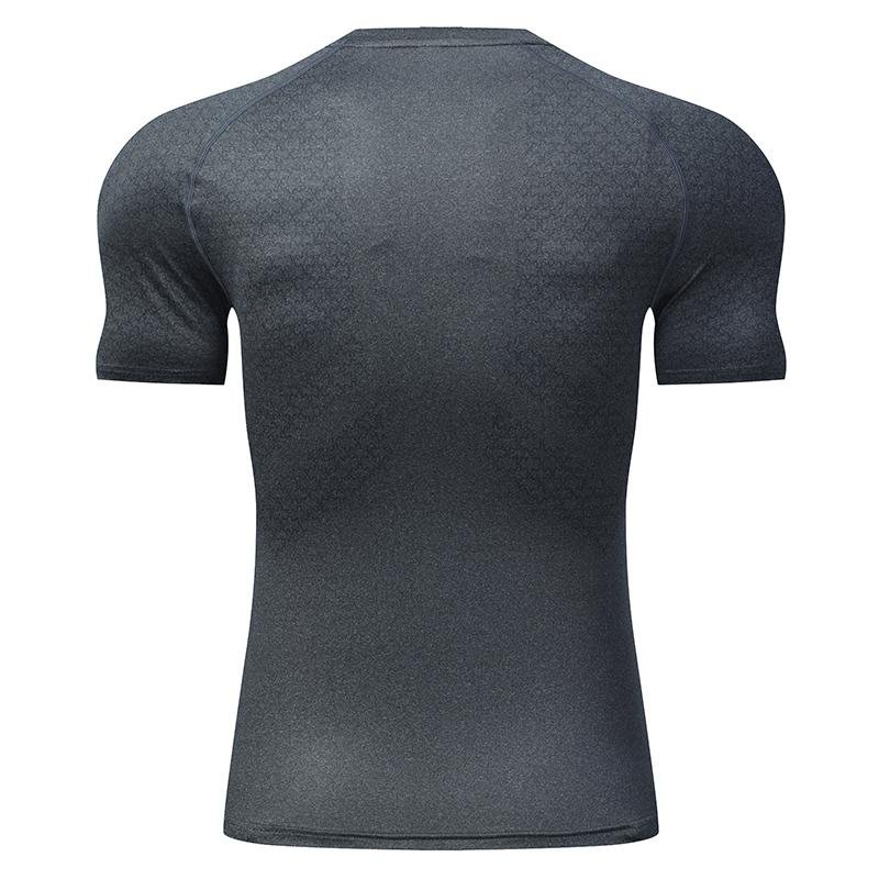 Custom LOGO Men's Breathable Compression Short Shirts Mesh Fitness Top Basketball Training Running Short Sleeves men's t-shirts