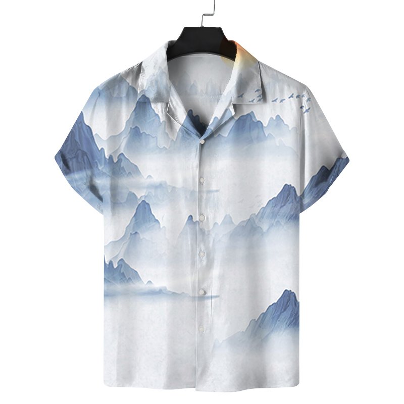 Wholesale Competitive Price Vacation Men's Short Sleeve Hawaiian Shirts Printing Casual Fashion Men's Shirt Sublimation