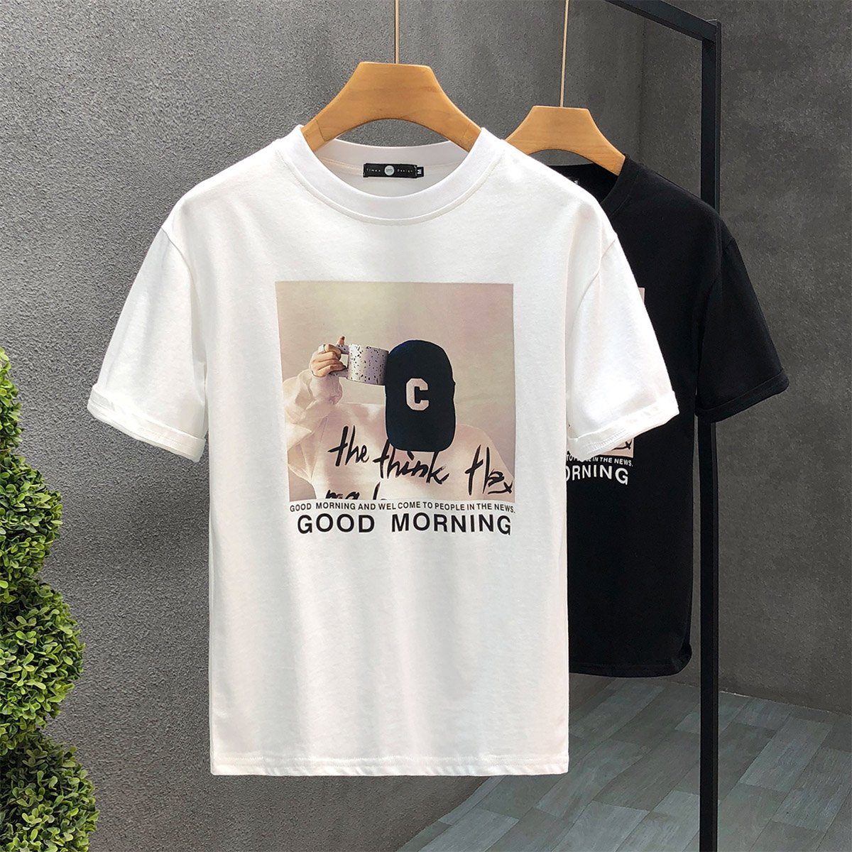 Waffle Short-sleeved Men's Summer Design Sense Niche Trendy Brand Clothes American Loose Trendy All-match Men's T-shirt