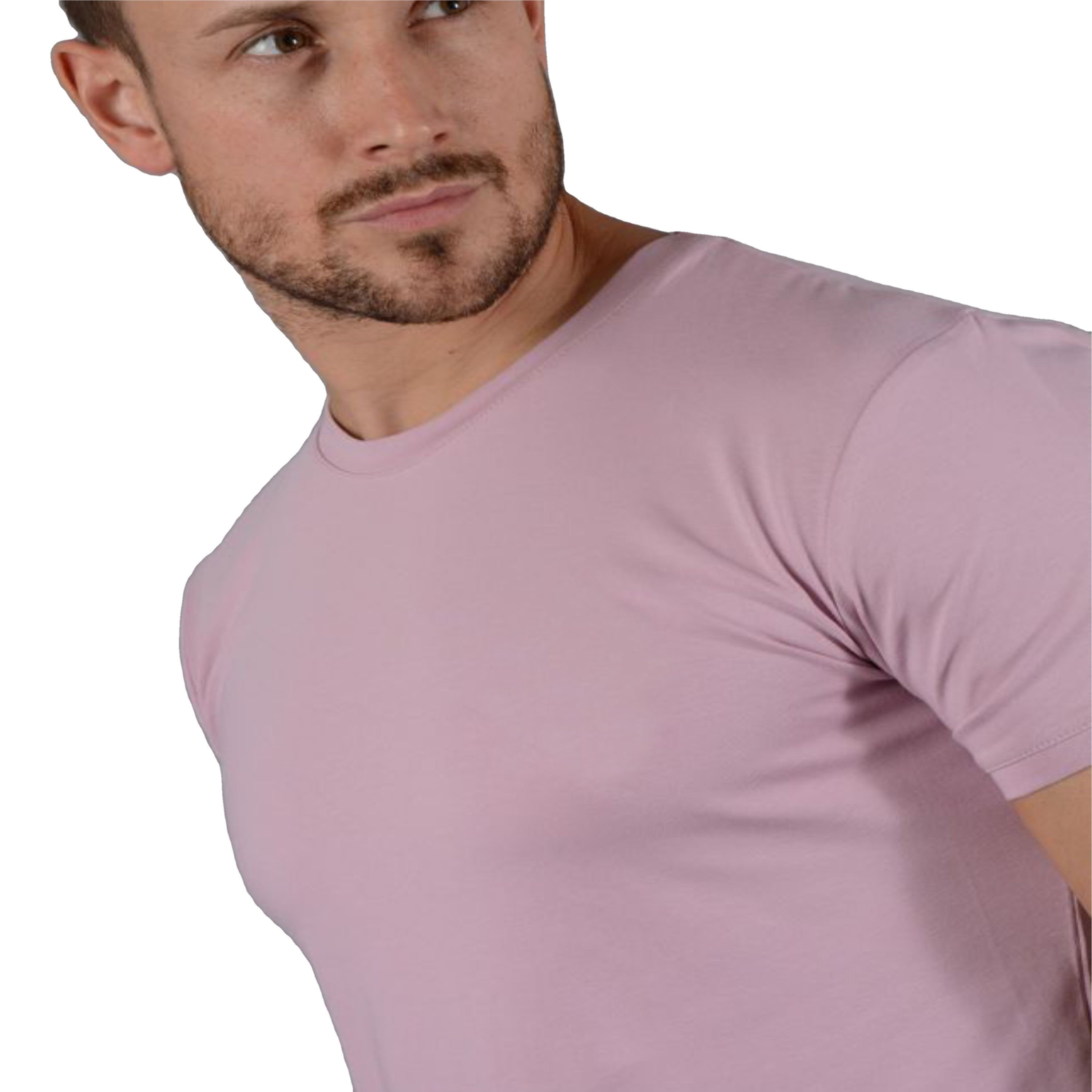 2024 New Men's Slim Fit Longline Tee Shirt - 95% Cotton, 5% Elastane, Longer Drop, Curved Hem