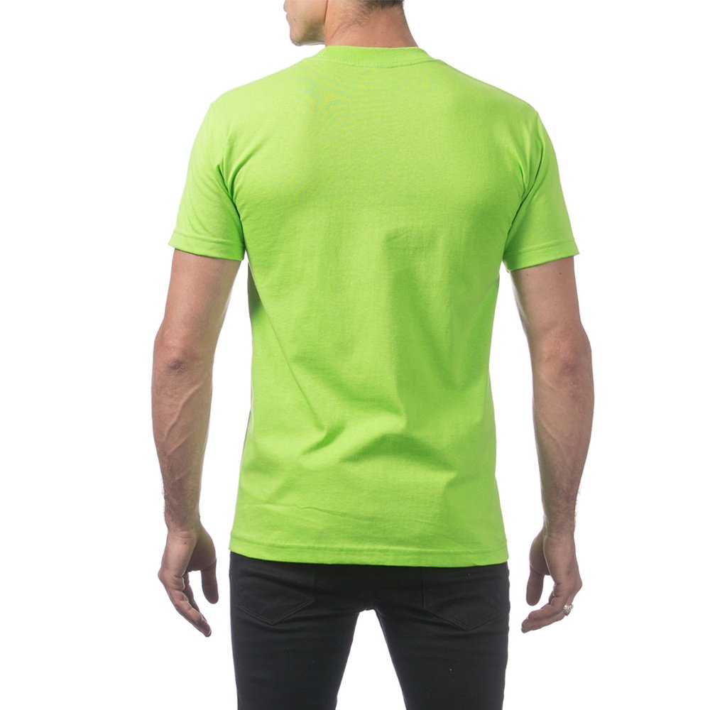 Mens Cotton Jersey Crew T-Shirt Basic T-Shirt Neon Color Athletic Wicking T Shirt Adult High Visibility T Shirt Neon - Green