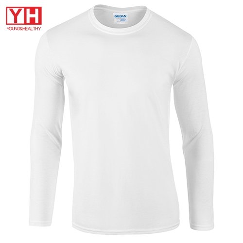 With Your Design Logo O-Neck 100% Cotton 3D Printed Long Sleeve Men's T Shirt