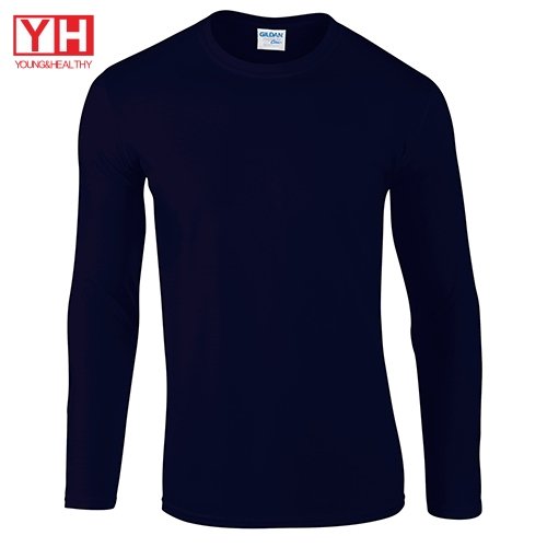 With Your Design Logo O-Neck 100% Cotton 3D Printed Long Sleeve Men's T Shirt