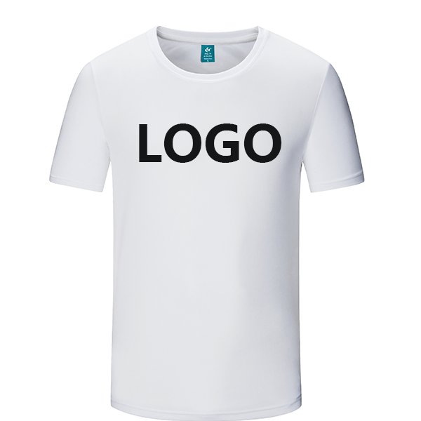 Men's Casual Solid Short Sleeve Quick Dry Polyester T-Shirt High Elasticity Blank Design Collar Custom Logo Unisex Men T shirts