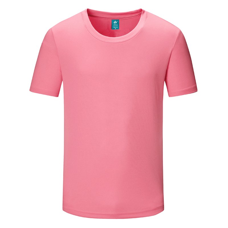 Men's Casual Solid Short Sleeve Quick Dry Polyester T-Shirt High Elasticity Blank Design Collar Custom Logo Unisex Men T shirts