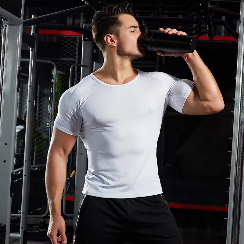 Men's Customized Summer Plain T-Shirts Gym Wear Sports O-Neck with Pure Color Logo Red Black Green Printing Blank T-Shirts