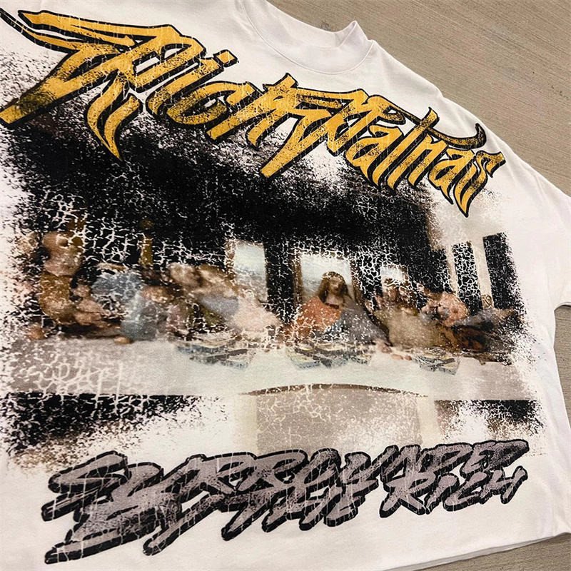 OEM Custom 300gsm 100% Cotton DTG Printing Oversized Heavyweight 100% Cotton T-Shirt With Custom Print Boxy Fit Crop Tee