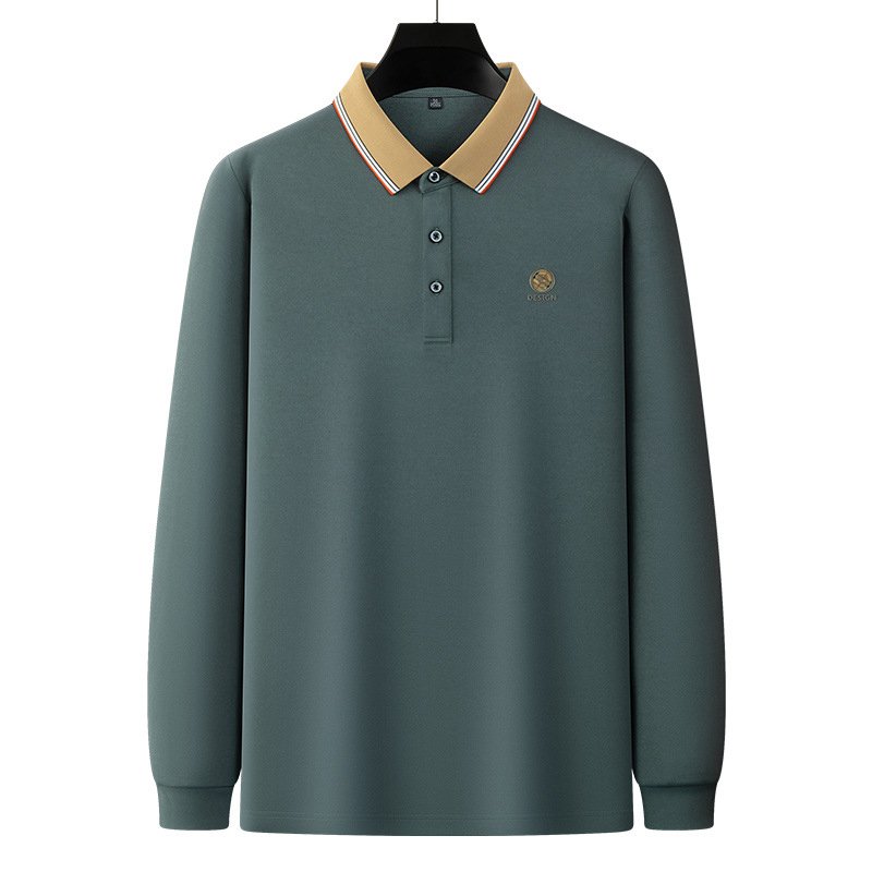 TONGYANG Luxury Boutique Embroidery Long-sleeved T-shirt Men Autumn Casual Lapel Top New Fashion Brand POLO Shirt Men's Clothing
