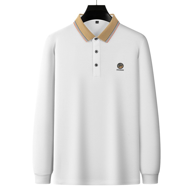 TONGYANG Luxury Boutique Embroidery Long-sleeved T-shirt Men Autumn Casual Lapel Top New Fashion Brand POLO Shirt Men's Clothing