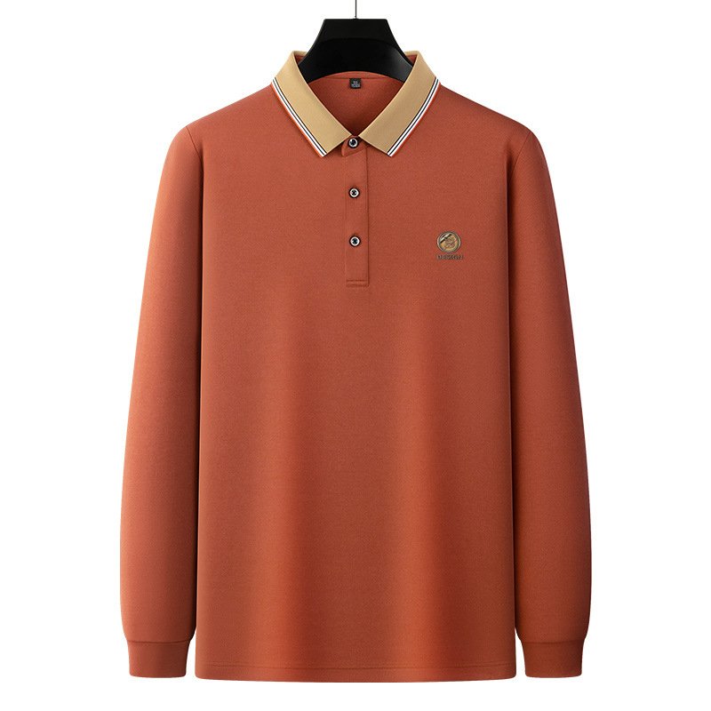 TONGYANG Luxury Boutique Embroidery Long-sleeved T-shirt Men Autumn Casual Lapel Top New Fashion Brand POLO Shirt Men's Clothing