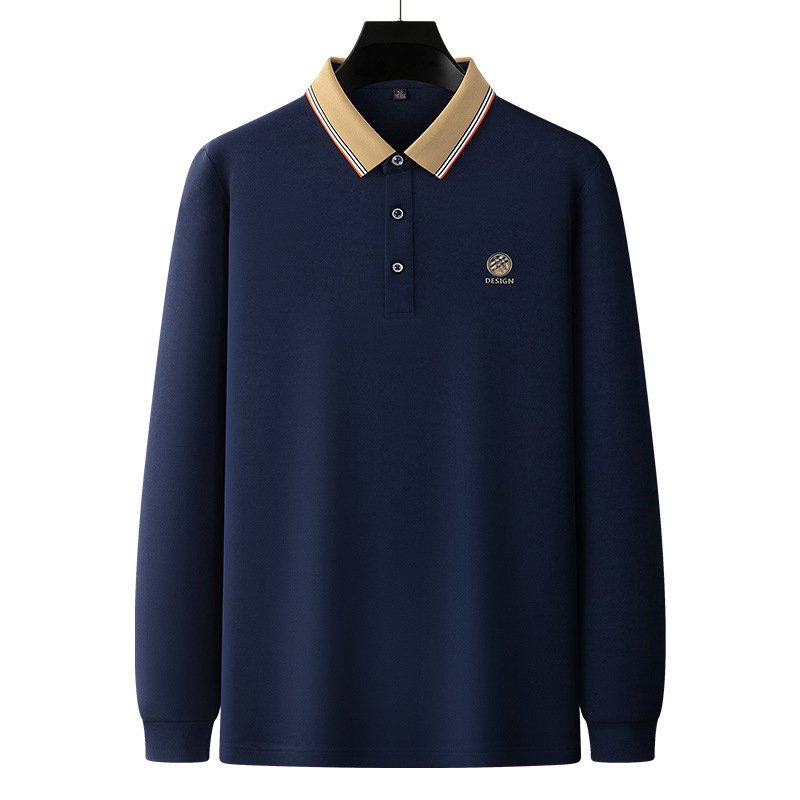 TONGYANG Luxury Boutique Embroidery Long-sleeved T-shirt Men Autumn Casual Lapel Top New Fashion Brand POLO Shirt Men's Clothing
