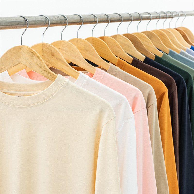 2023 Custom High Quality 250g Cotton Heavyweight T Shirt Soft Long Sleeve Blank Men's T-shirts