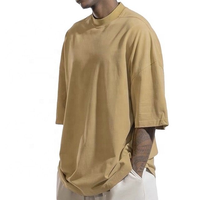 High Quality Custom Heavyweight T-shirt 100% cotton blank White Men's T-Shirts plain O- Neck oversized Drop Shoulder T-Shirts