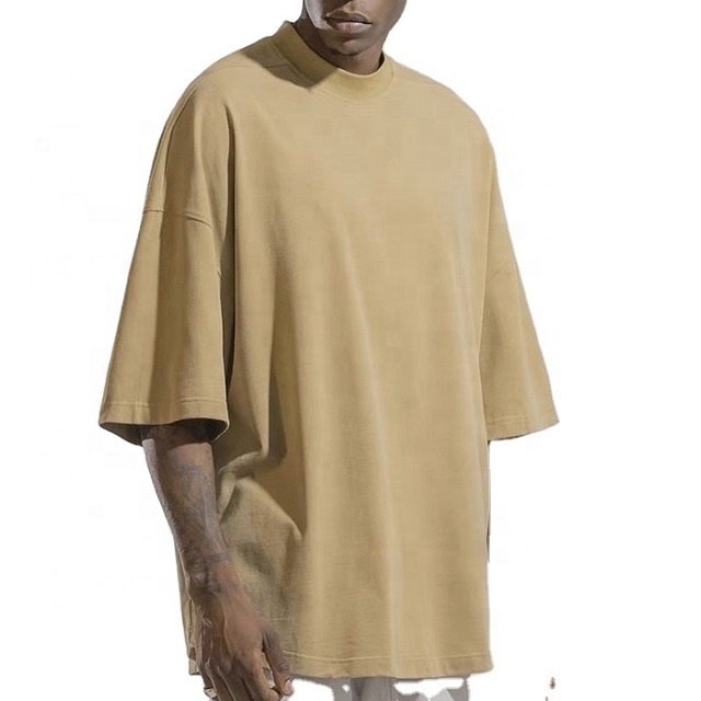 High Quality Custom Heavyweight T-shirt 100% cotton blank White Men's T-Shirts plain O- Neck oversized Drop Shoulder T-Shirts