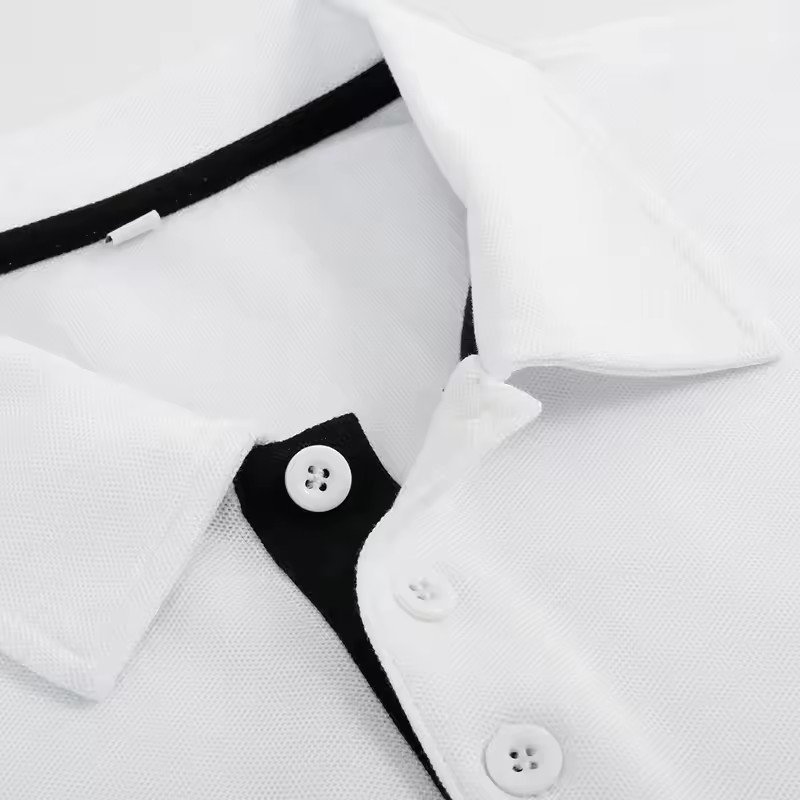 Quality blank collar polo shirt White unisex embroidered polo shirt for custom logo men's T-shirt