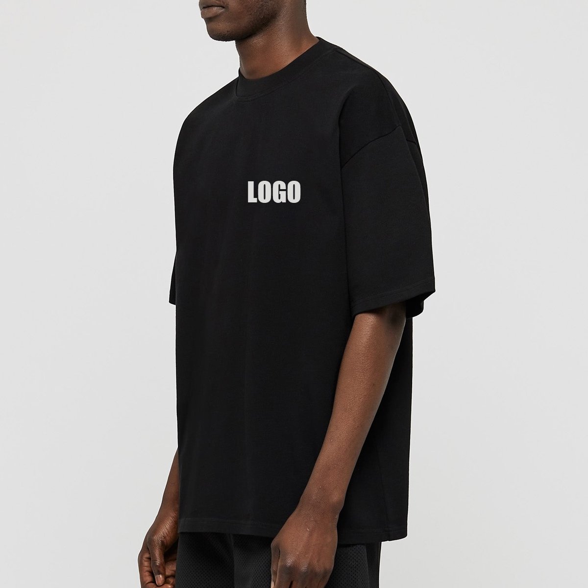custom logo digital printing 305gsm 100 cotton summer hot sale blank clothes heavyweight plus size men's plain t shirt