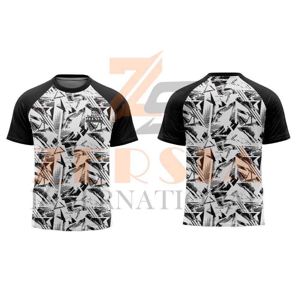 High Quality New Arrival Custom Brand Logo Fashion Raglan Sleeve Sublimation T shirt for men 100% Polyester