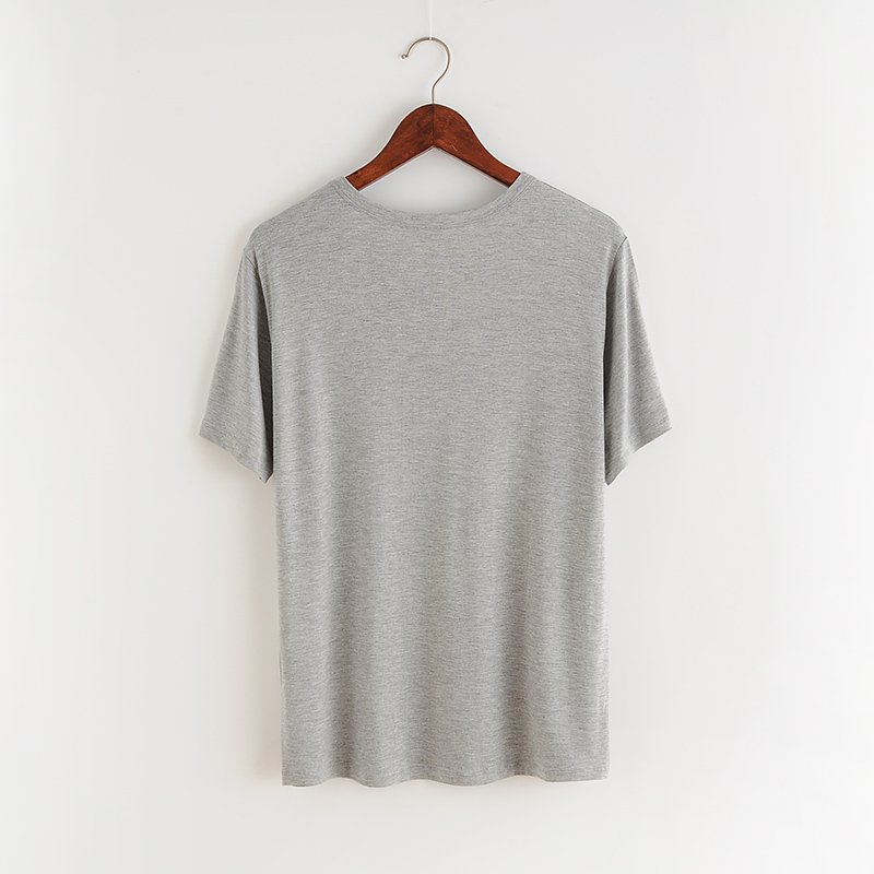 BAMBOO | Summer Breathable Short Sleeve Plain Custom Blank Wholesale Round Neck 95 %Bamboo 5% Spandex T shirts Men