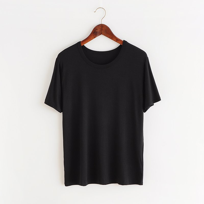 BAMBOO | Summer Breathable Short Sleeve Plain Custom Blank Wholesale Round Neck 95 %Bamboo 5% Spandex T shirts Men