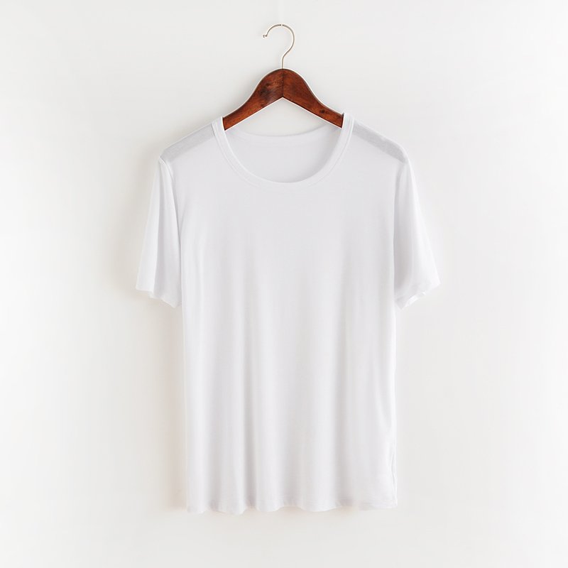 BAMBOO | Summer Breathable Short Sleeve Plain Custom Blank Wholesale Round Neck 95 %Bamboo 5% Spandex T shirts Men