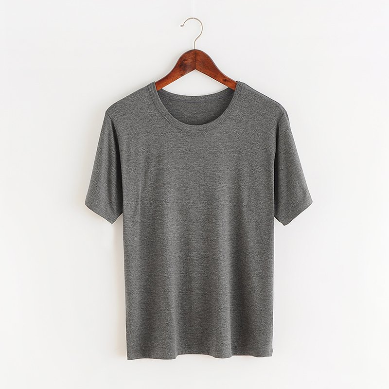 BAMBOO | Summer Breathable Short Sleeve Plain Custom Blank Wholesale Round Neck 95 %Bamboo 5% Spandex T shirts Men