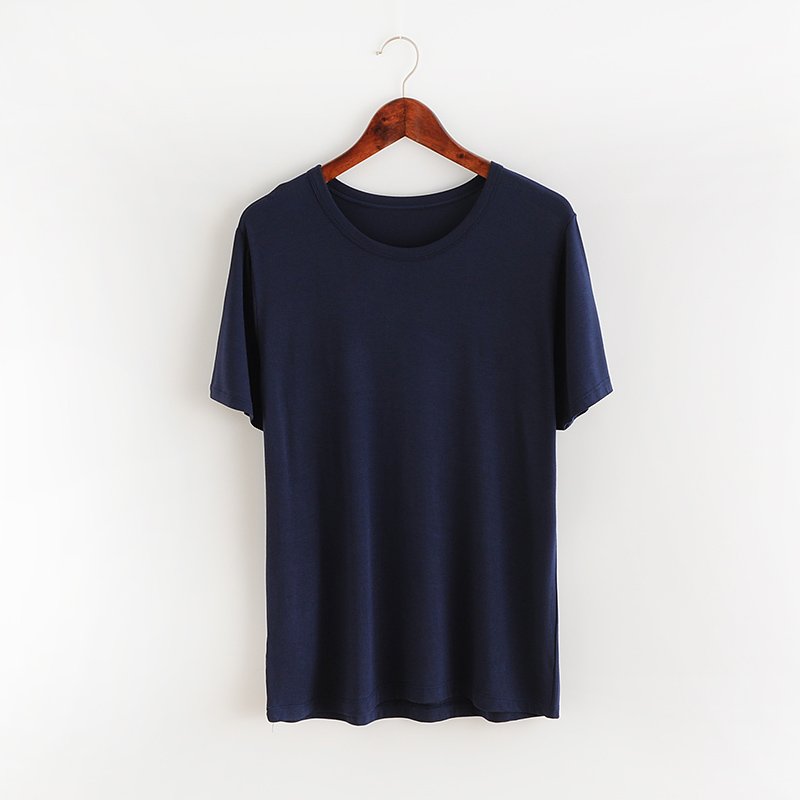 BAMBOO | Summer Breathable Short Sleeve Plain Custom Blank Wholesale Round Neck 95 %Bamboo 5% Spandex T shirts Men