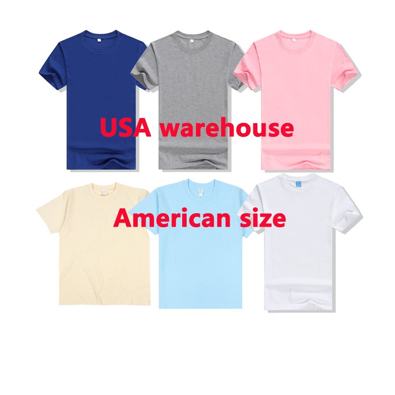 USA warehouse High Quality adult kid 100% polyester sublimation shirts Unisex custom logo sublimation blank men's t shirts
