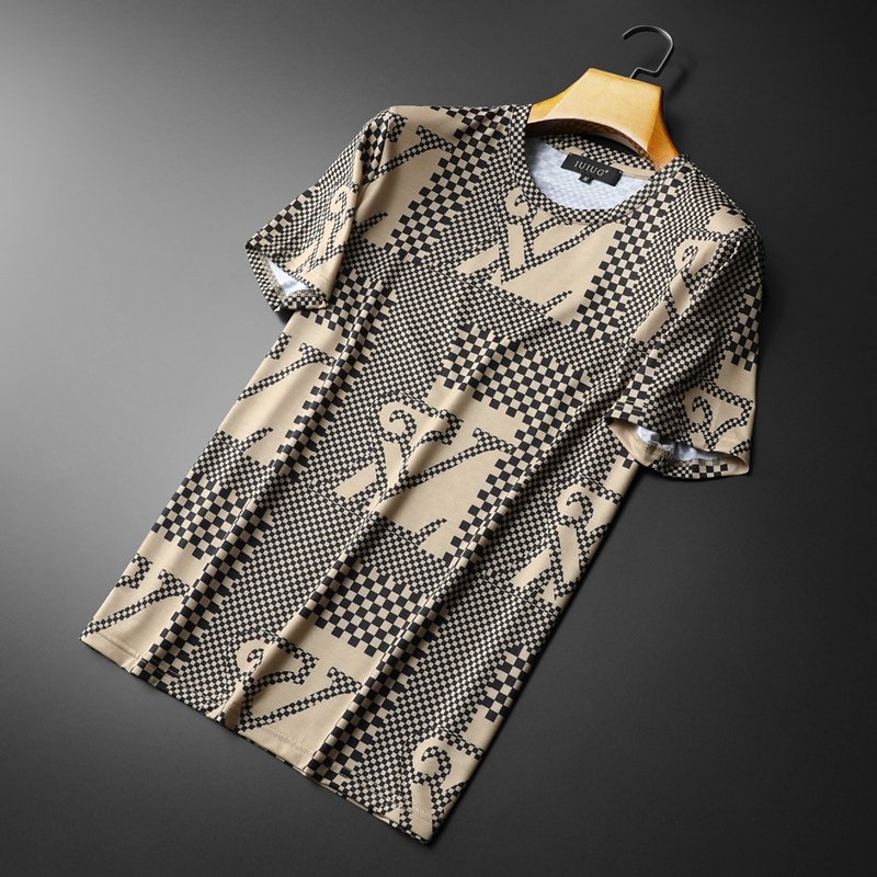 Men's fashion clothing wholesale casual round neck printed T-shirt cotton Short Sleeve men's T-shirt