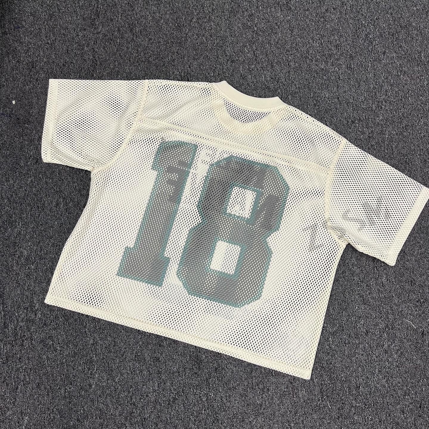 Custom Streetwear Oversized Sublimation Polyester Cropped Boxy Tee Mesh Soccer jersey t shirt For Men