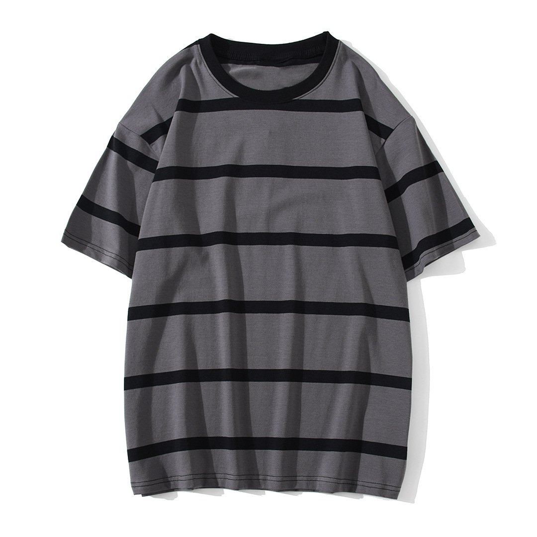Wholesale popular across strip men's t-shirts naval style plus size t-shirts high quality 100% cotton cheap striped t shirt