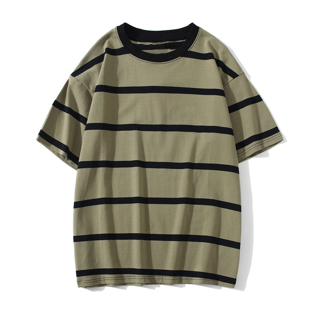 Wholesale popular across strip men's t-shirts naval style plus size t-shirts high quality 100% cotton cheap striped t shirt