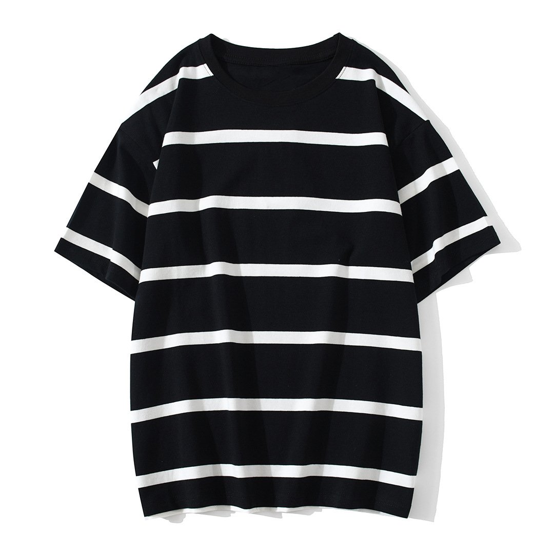 Wholesale popular across strip men's t-shirts naval style plus size t-shirts high quality 100% cotton cheap striped t shirt