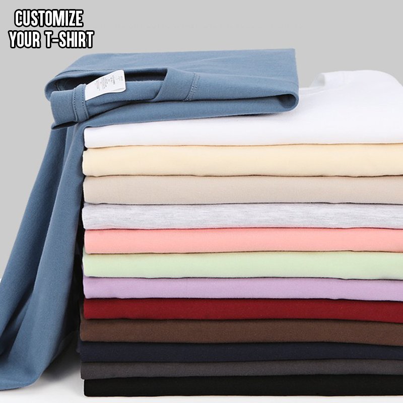 Wholesale High Quality 100% Cotton 210gms Heavyweight Oversized Men's T-Shirts Plus Size Custom Logo Printing Blank T-Shirts