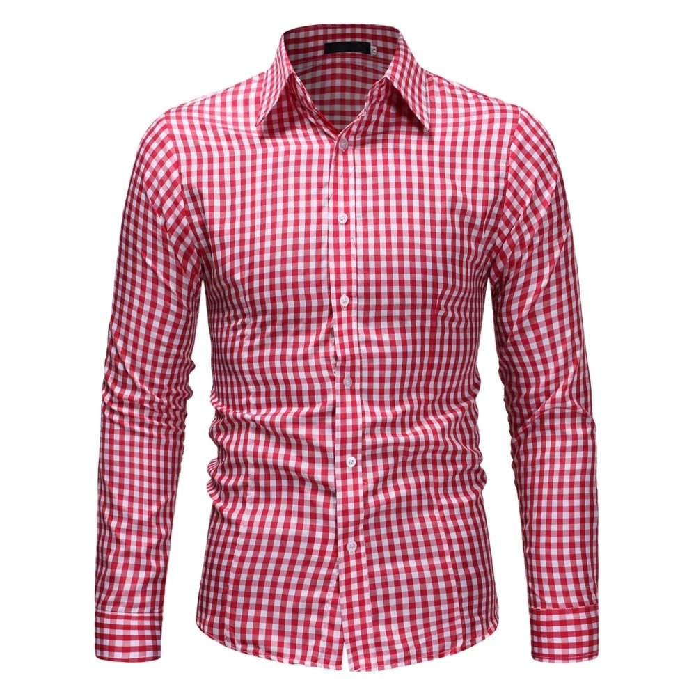 2024 long sleeves shirt casual plaid shirt slim fit shirt
