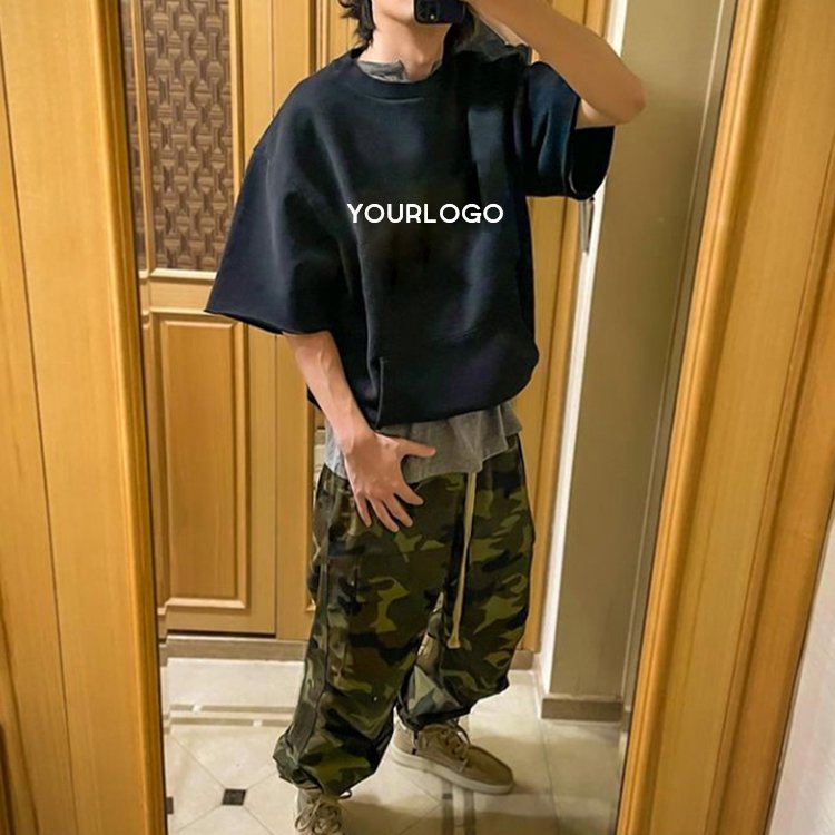 K220146 Heavyweight Unbranded Blank High Quality men's t-shirts 100% Cotton Custom Logo Printing T-Shirt round neck men t-shirt