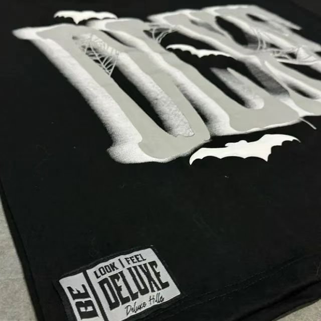 Custom DTG Printing Black Vintage 3D Puff Printed Short Sleeve Cropped Men's T-Shirt 280 gsm Heavyweight Oversized Fit