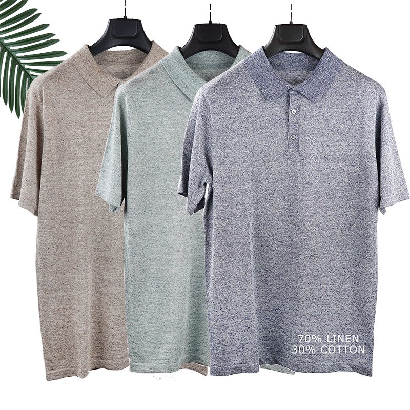 Custom Wholesale Men Summer Polo Shirts Plain Golf Polo Blank Sweater T Shirt Knitted Men's T-shirts
