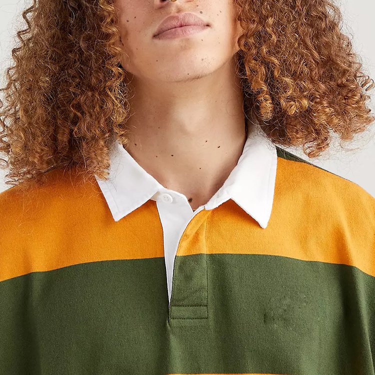 2024 China Custom Striped Half Sleeve Loose Oversized 100% Cotton T-shirts Custom Men's T-shirts Polo