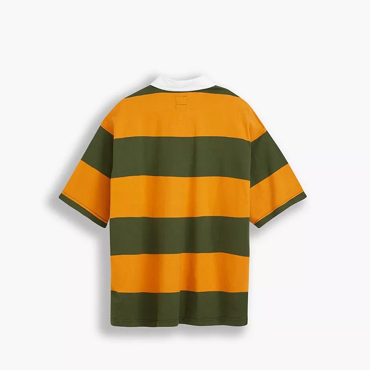 2024 China Custom Striped Half Sleeve Loose Oversized 100% Cotton T-shirts Custom Men's T-shirts Polo