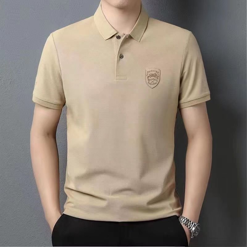 Men's Big/Tall Wholesale Golf Polo Shirts Customizable Embroidered Logo Short Sleeve Casual Knitted Fabric Silk Plain Blank