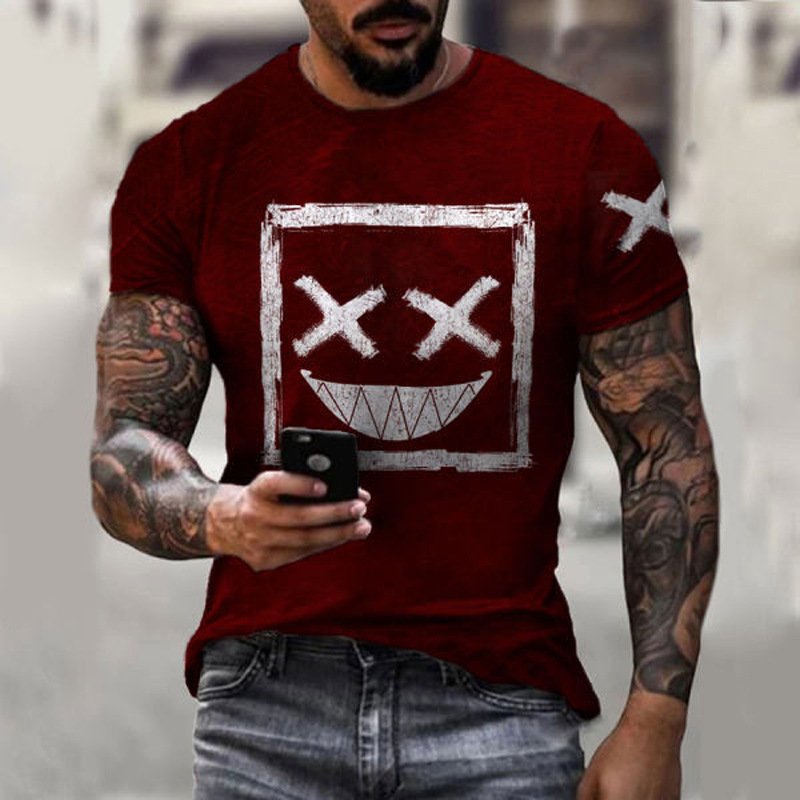 men's T-shirt 3dXO pattern printed tshirt streetwear casual male O-neck tshirt polyester men s tshirts two tone t shirt for men