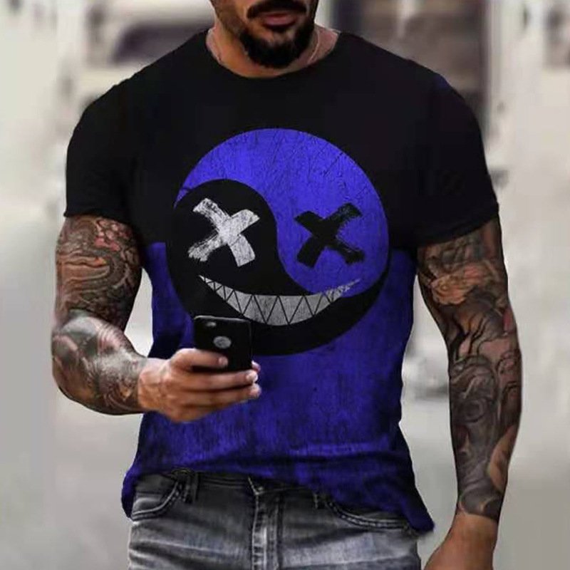men's T-shirt 3dXO pattern printed tshirt streetwear casual male O-neck tshirt polyester men s tshirts two tone t shirt for men