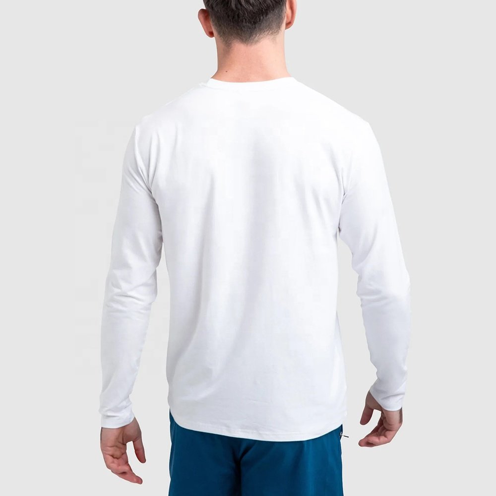 Custom Logo Polyester Quick Dry Running Fitness T-shirt Workout Athletic Polyester Spandex Long Sleeve T Shirts For Men