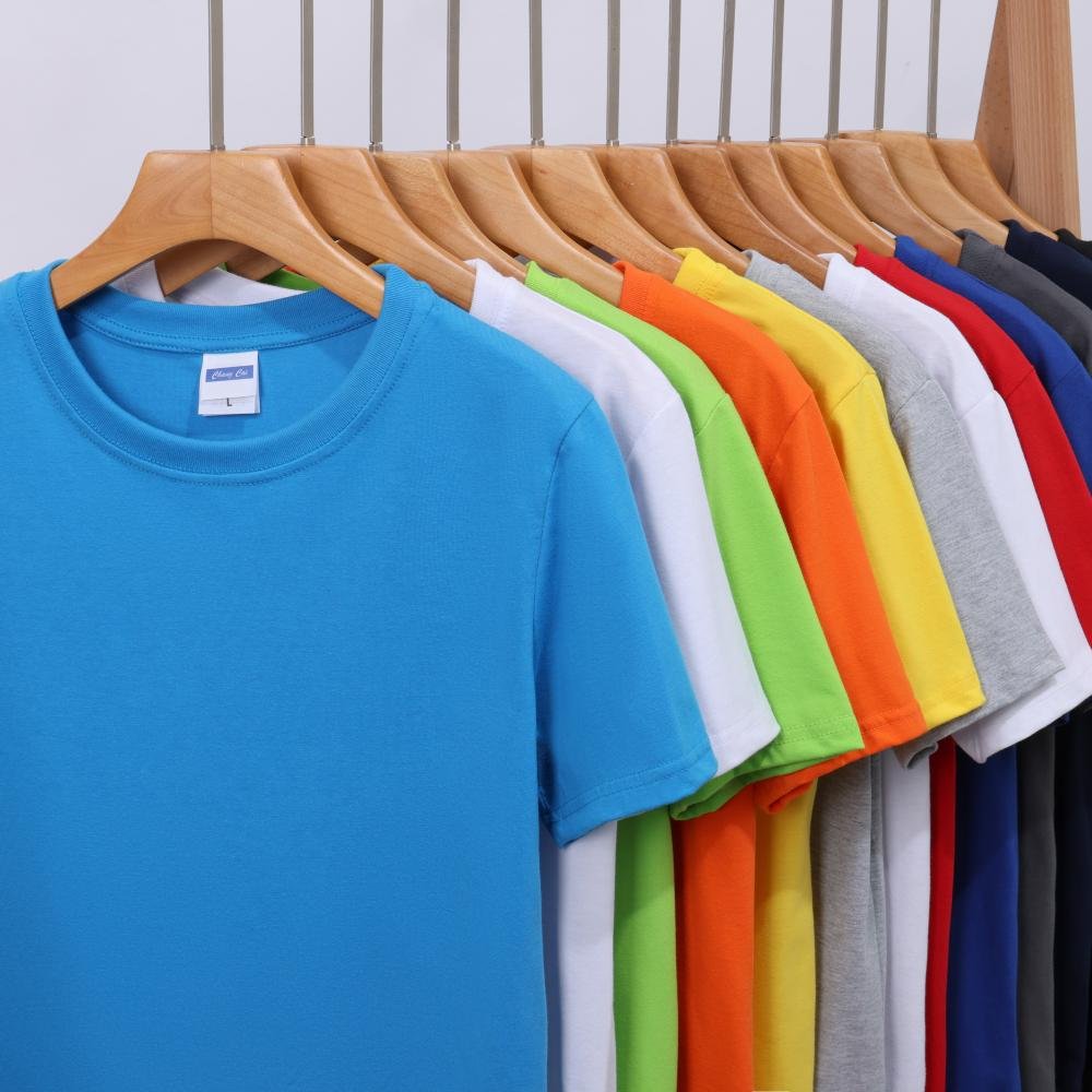 high quality 180gsm 60% Cotton 40% Polyester O-neck Unisex Causal Daily Short Sleeve Custom Logo Men's T-shirt T Shirt Tee