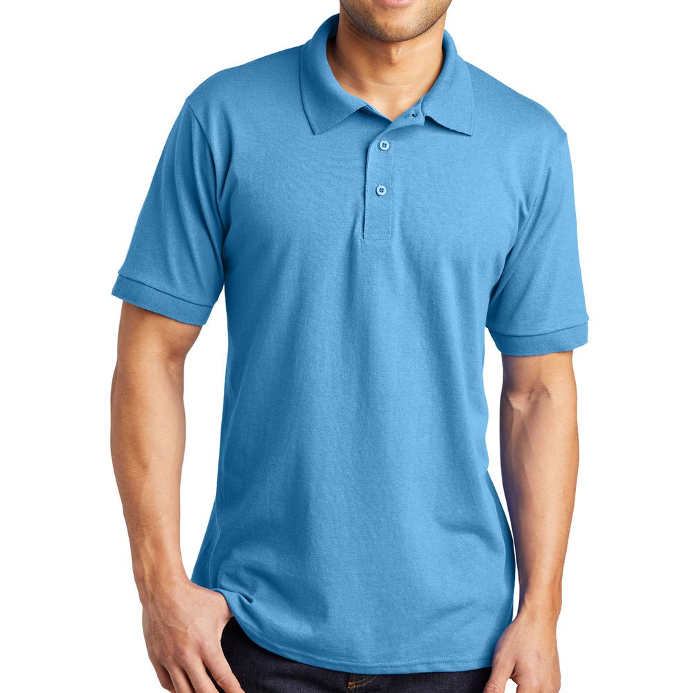 2023 New Custom Logo Solid Sky Blue color plain blank polyester embroidery t shirt cotton t-shirts men's polo shirts cheap