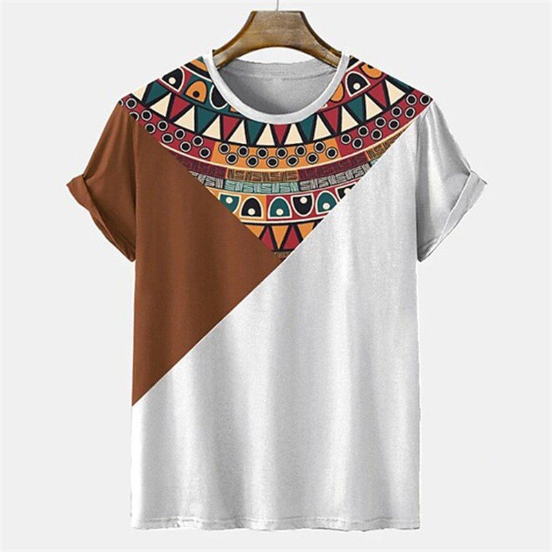 2024 African Grain Digital 3D Cartoon Printed Short Sleeve T-Shirt For Men