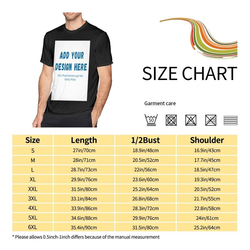 JX Men Customized T Shirts Personalized Customize Your Own Design T-Shirt Custom Image Shirt