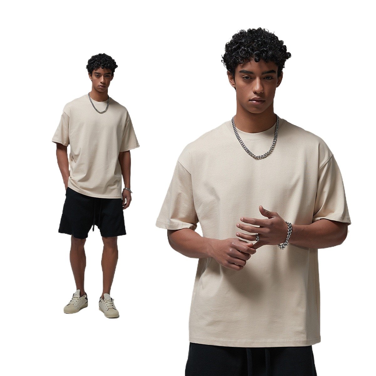 Wholesale 100% Cotton blank Oversized Tshirt 260G Heavy Weight Custom 3d Logo Men Puff Print Tee men's t-shirts
