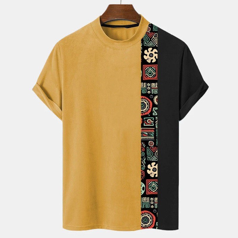 2024 African Grain Digital 3D Cartoon Printed Short Sleeve T-Shirt For Men